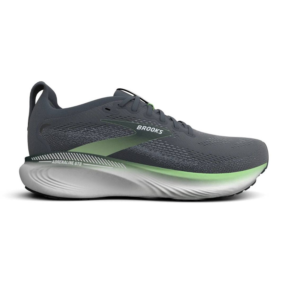 Brooks Adrenaline GTS 25 Laufschuhe Grau/Grün AW26, Größe 46 - EUR