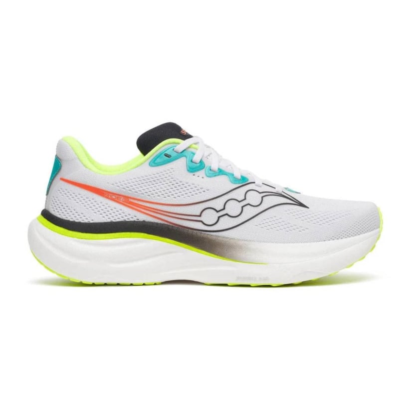 Saucony Ride 19 hardloopschoenen Wit Geel AW26