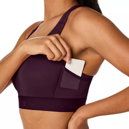 Asics Road Compression Sports Bra in Burgundy