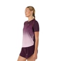 Women's Asics Road Fade Short-Sleeve T-shirt in Burgundy Purple