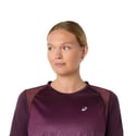 T-shirt Asics Road Fade a manica corta bordeaux/viola da donna