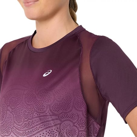 Asics Road Fade T-shirt met korte mouwen bordeauxpaars voor dames