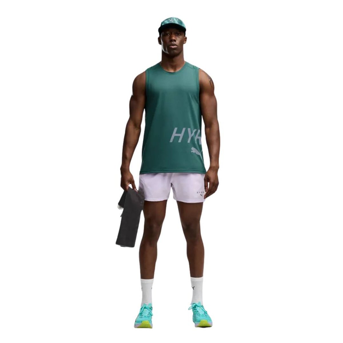 Puma x HYROX PWRMODE 5" Shorts Lila Grün, Größe L