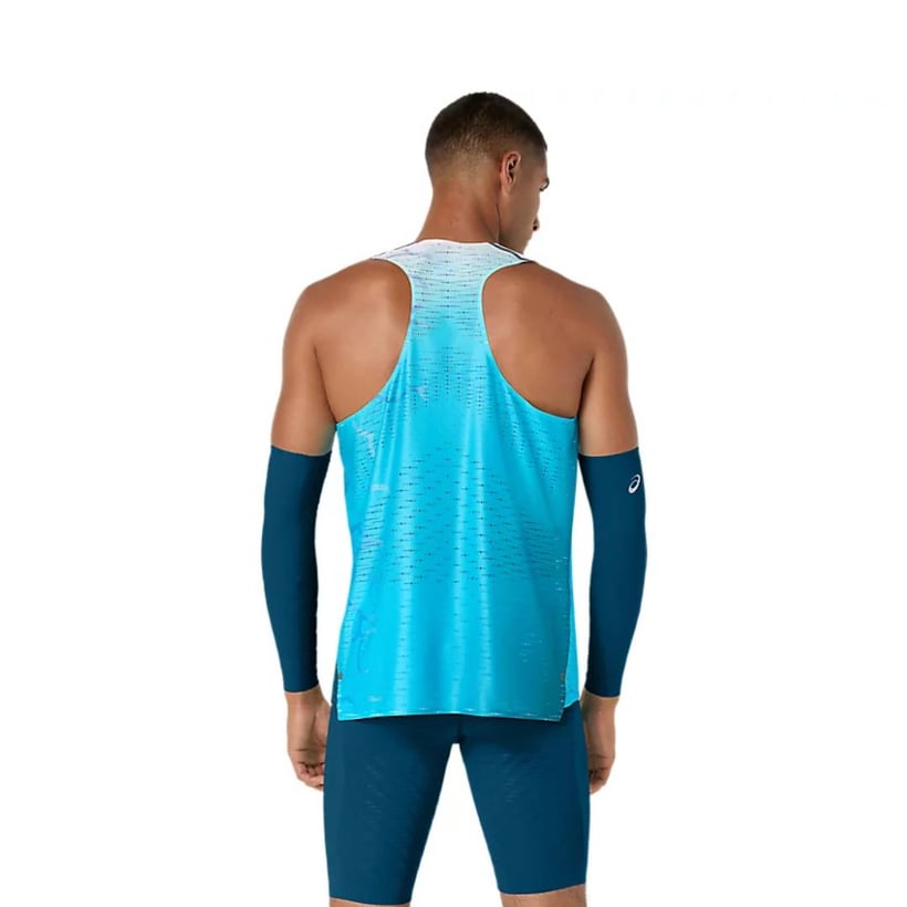 Ärmelloses Asics Metaspeed Shirt Blau Weiß