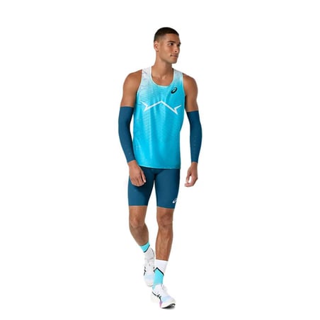 Asics Metaspeed mouwloos shirt blauw/wit