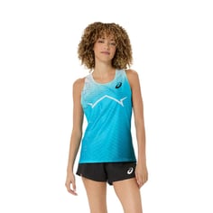 Canotta Asics Metaspeed senza maniche blu bianco da donna