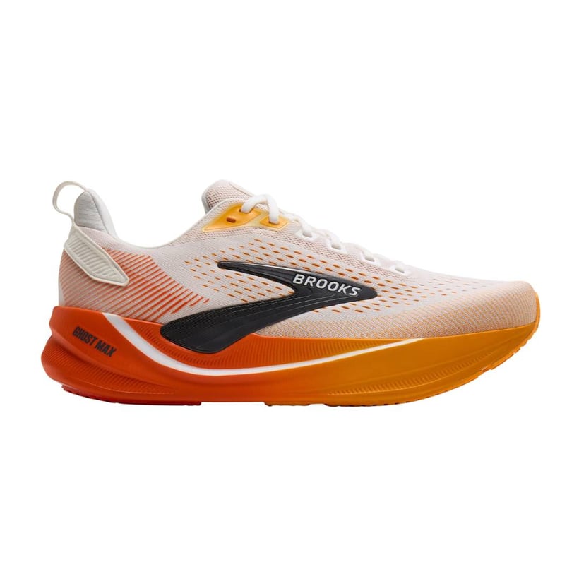 Brooks Ghost Max 4 White Orange Running Shoes AW26