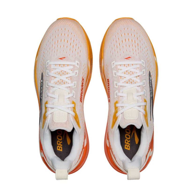 Brooks Ghost Max 4 White Orange Running Shoes AW26