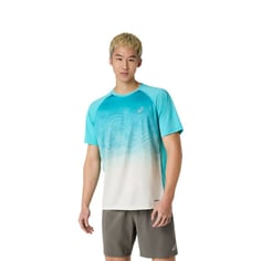 Camiseta Asics Road Fade Manga Azul Blanco