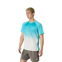 Camiseta Asics Road Fade Manga Azul Blanco