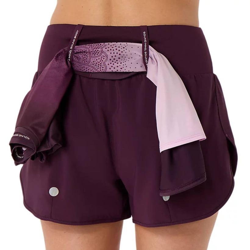 Pantalón Corto Asics Road 3.5in Burdeos Mujer