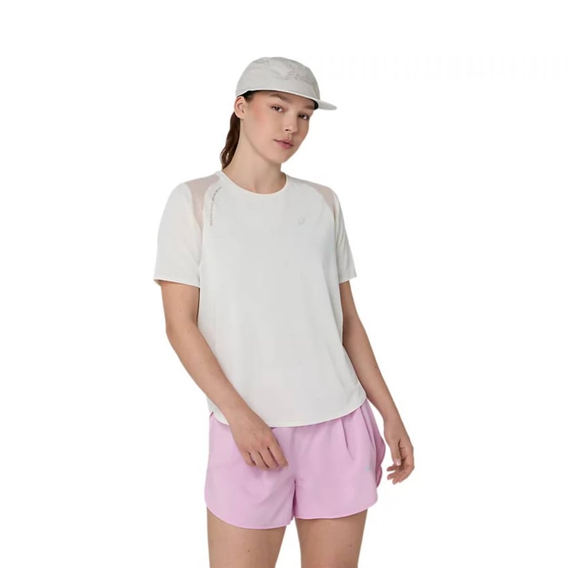 Women’s Beige Asics Road Short-Sleeve T-shirt
