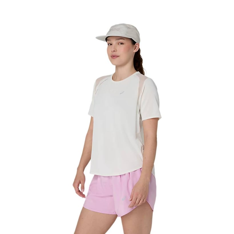 T-shirt Asics Road manches courtes beige femme