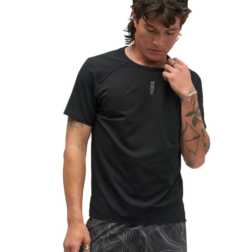 Hoka EveryRun T-shirt Zwart