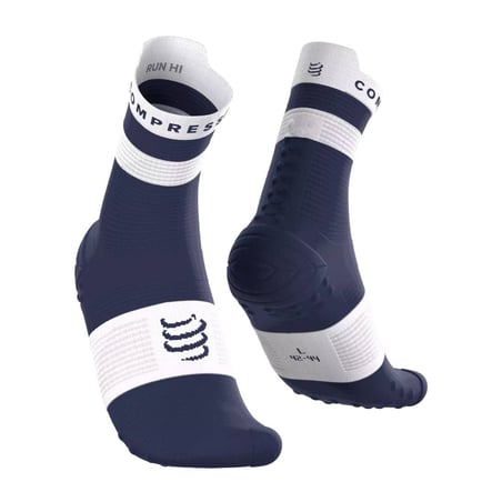 Calcetines Compressport Pro Racing v4.0 Run High Azul Blanco