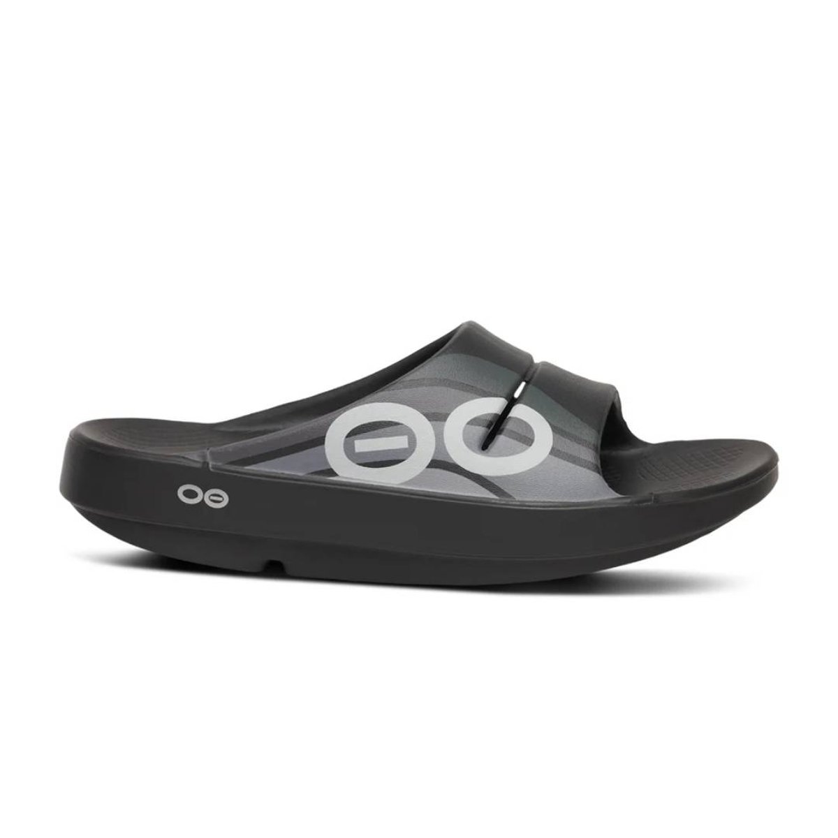 Oofos Recovery Ooahh Sport Sandalen Schwarz, Größe 46 – EUR