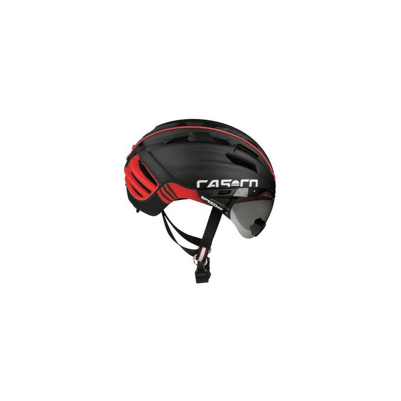 Kask Cas Co SPEEDster z czarno-czerwonym daszkiem