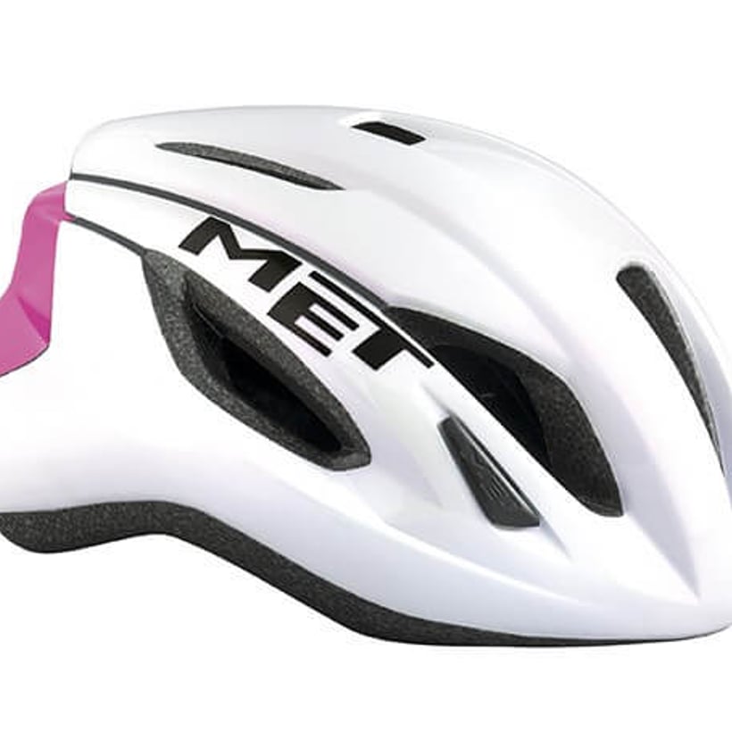 Casco Met Strale colore Bianco Rosa 2017