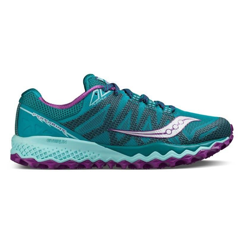 Saucony Peregrine 7 shoes, turquoise and purple Women AW17