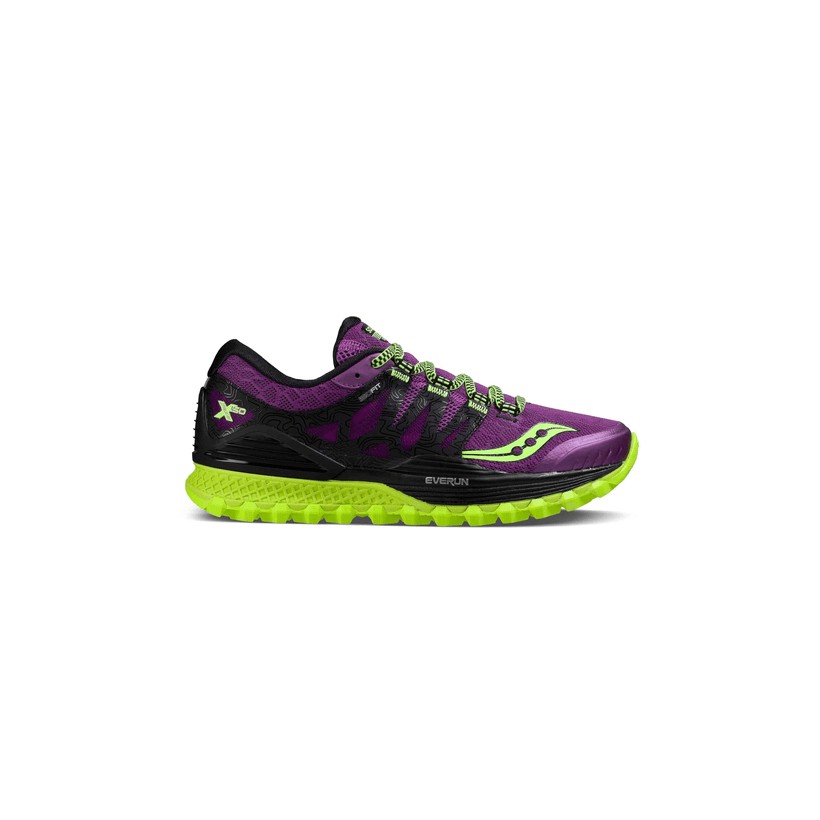 Saucony Xodus Iso shoes purple / black / green Woman SS17