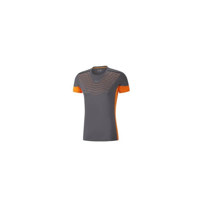 Mizuno COOLTOUCH VENTURE TEE T-shirt Color Gray and orange