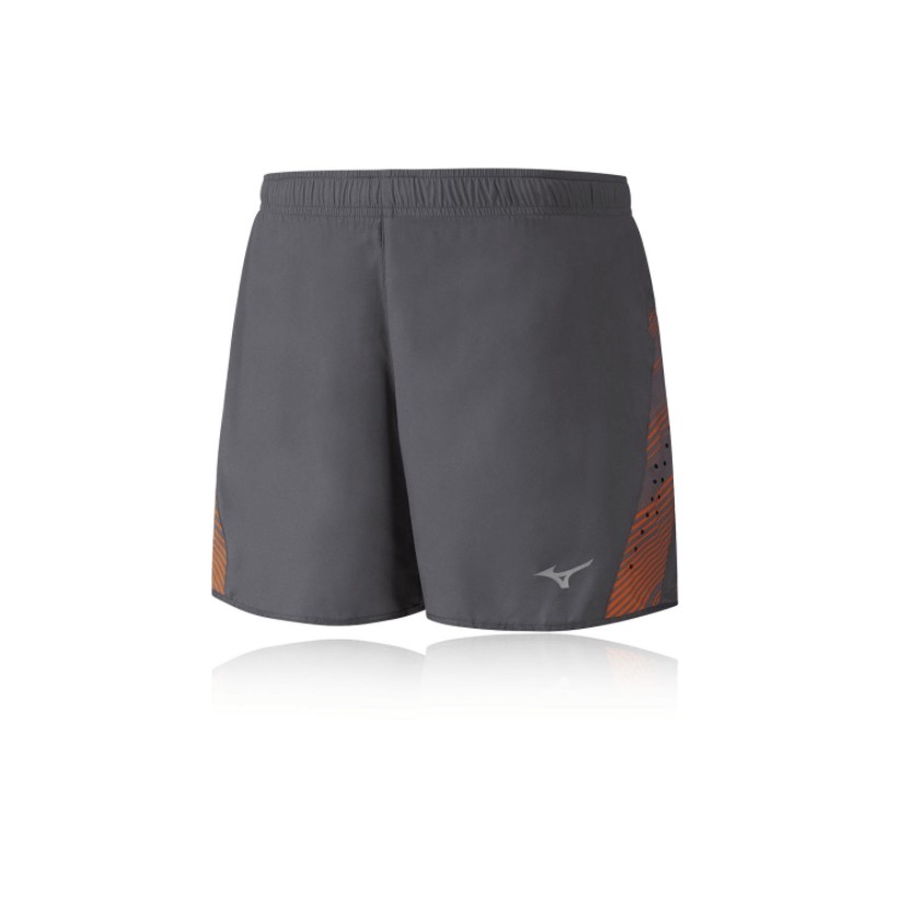 Mizuno Premium Aero Square 4.5 shorts tornado gray and orange man