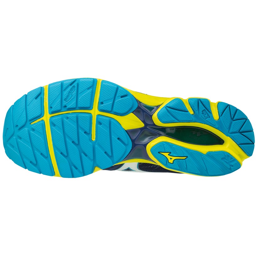 Mizuno Wave Rider 20 chaussures bleu / blanc AW17