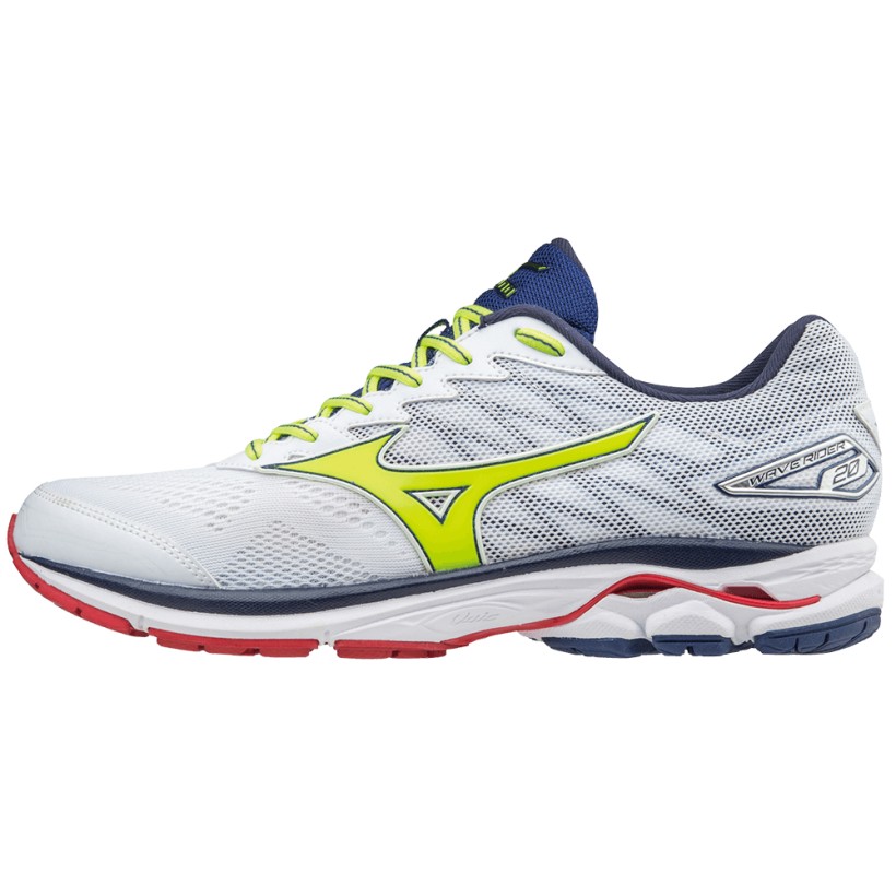 Mizuno Wave Rider 20 shoes white / yellow AW17