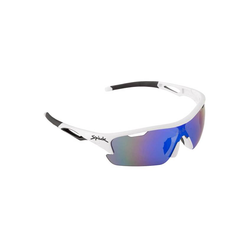 Occhiali ciclismo Spiuk Jifter Bianco/nero Lenti specchiate blu