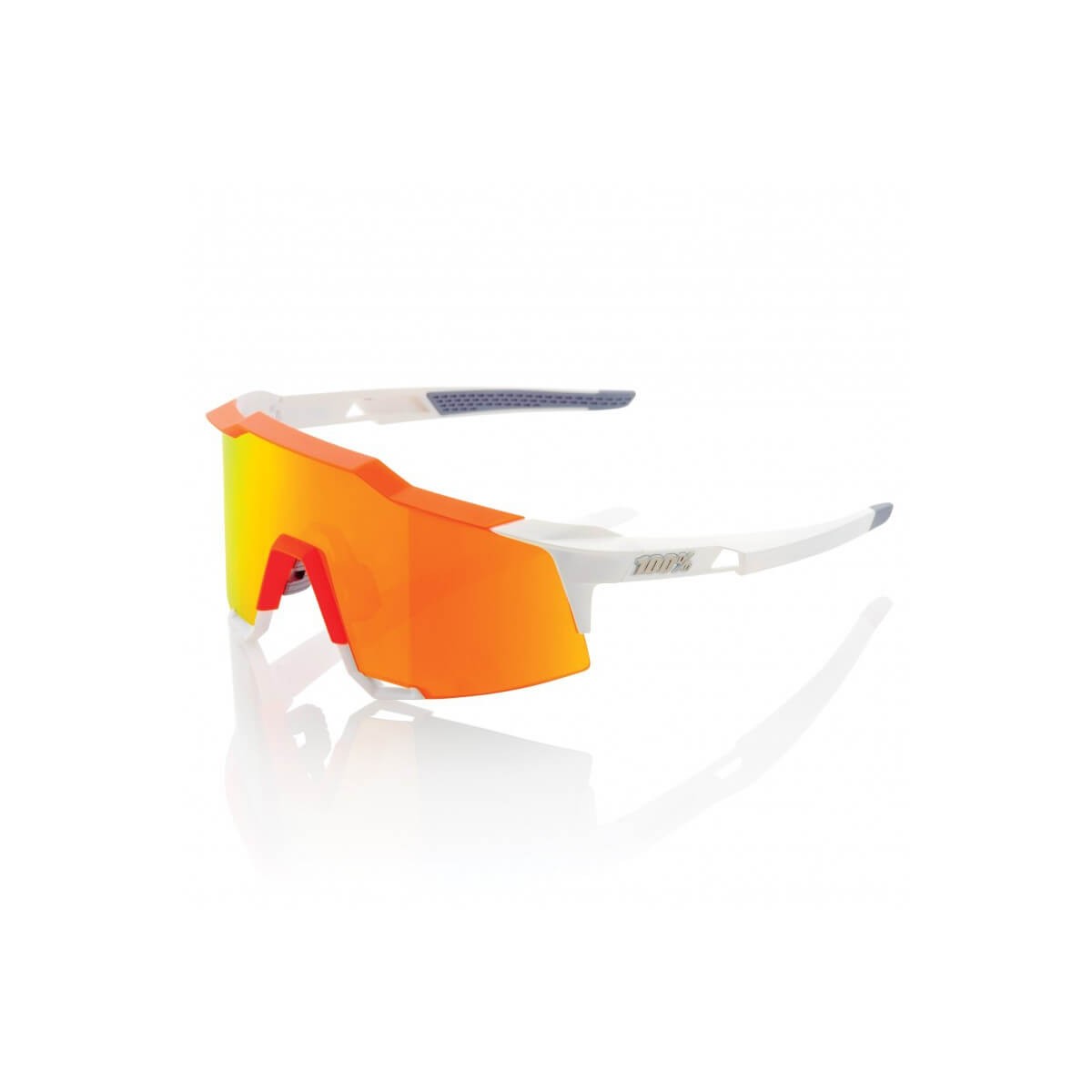 Occhiali 100% Speedcraft LL Bianco Arancio Hyper Red Lenti multistrato a specchio