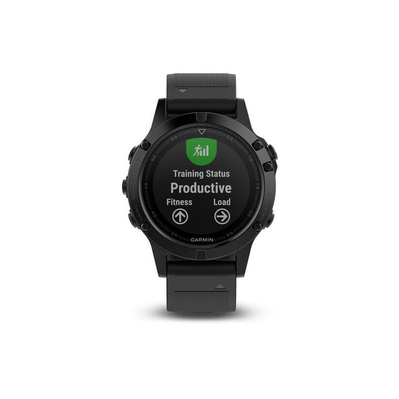 Reloj Garmin Fenix 5 Zafiro negro con correa negra, pack performer