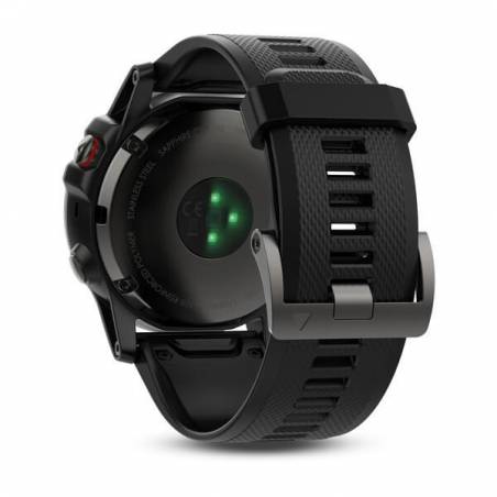 Relógio multiesportivo Garmin fenix 5X Sapphire cinza com pulseira preta