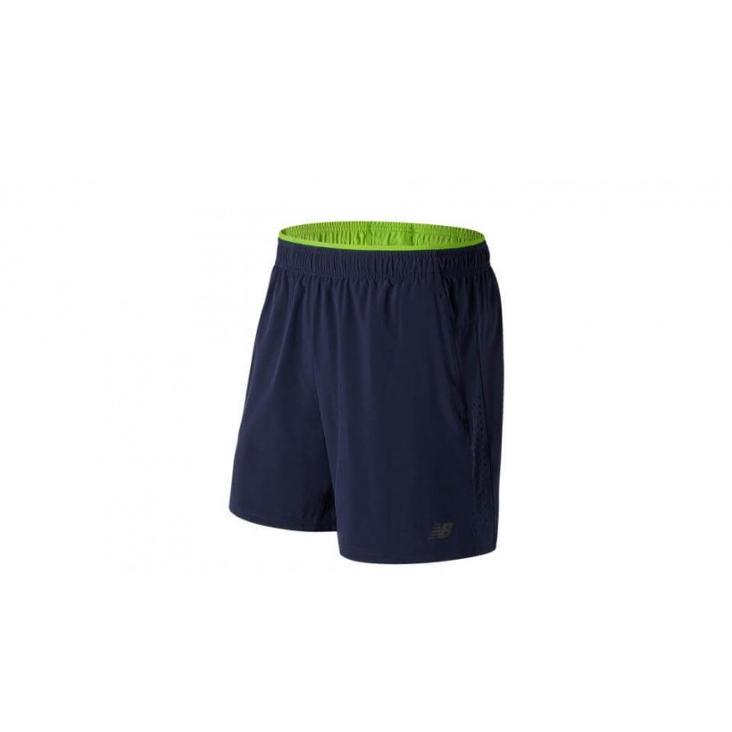 New Balance Woven 2 In 1 Pigment Herren Laufhose Blau und Gelb