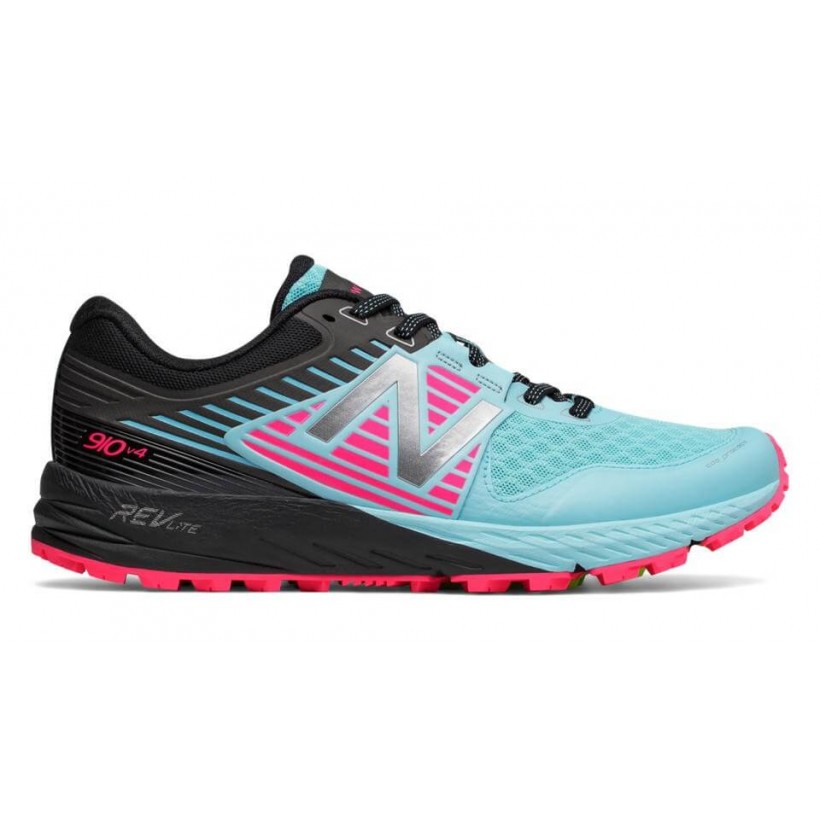 Shoe New Balance 910V4 Trail pink and blue Woman AW17