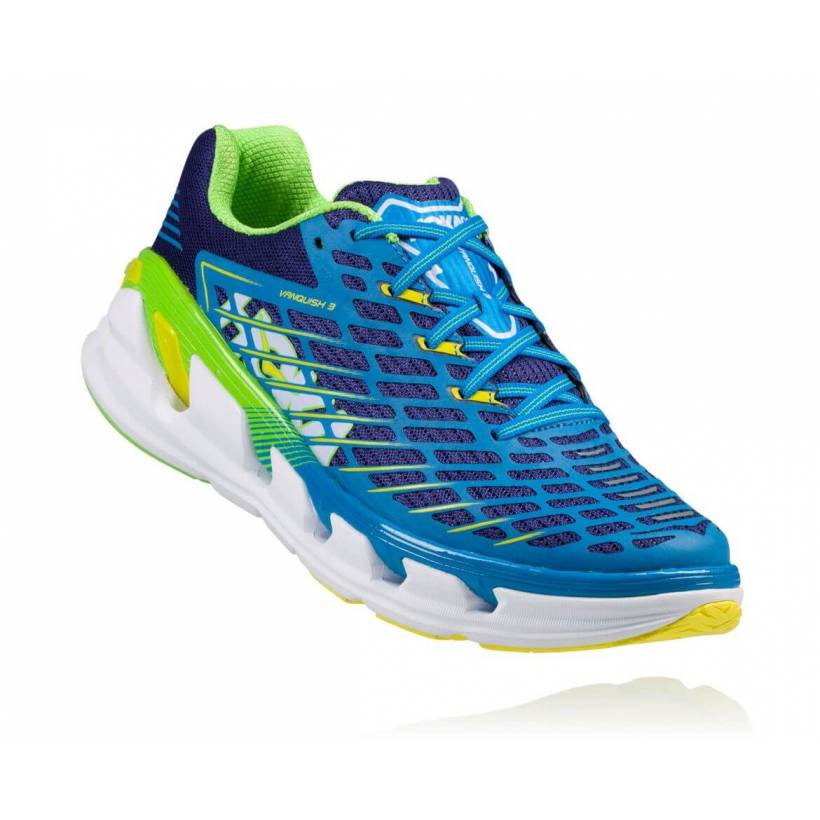 Hoka One Vanquish 3 Blue and Green Men AW17 Shoes