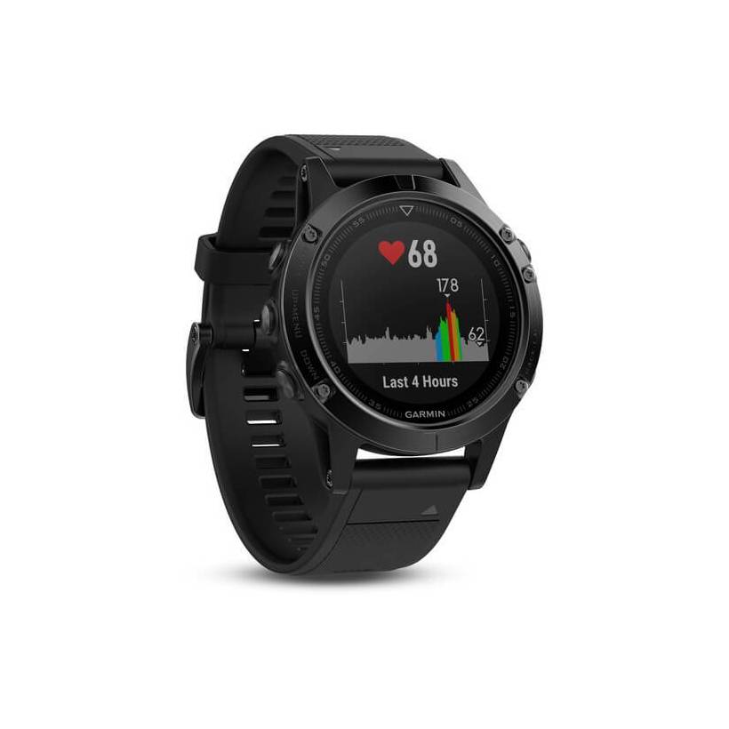 Garmin Fenix 5 Sapphire black with black strap, performer pack