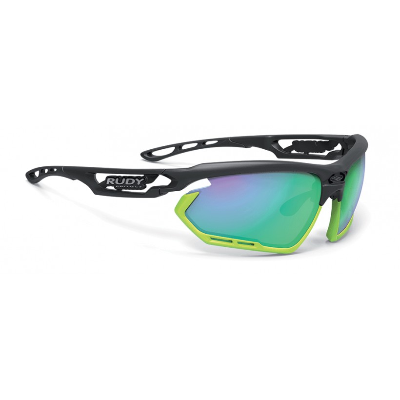 Gafas Fotonyk Rudy Project Montura Negro Mate, lente polar 3FX verde espejo