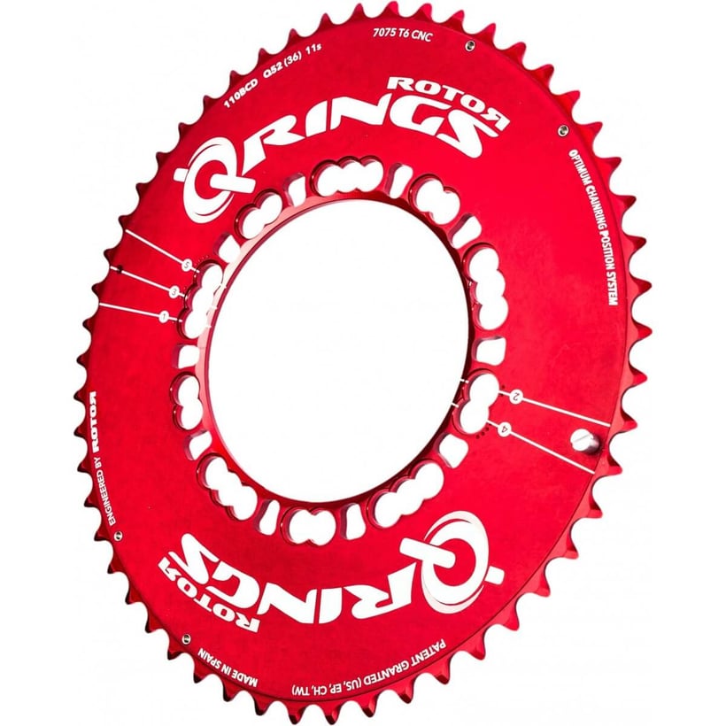 Rotor Q-Ring Aero Outdoor Chainring Red