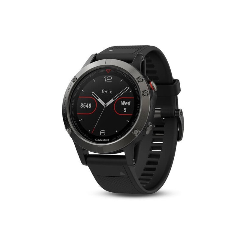 Montre multisport Garmin fenix 5 grise avec bracelet noir