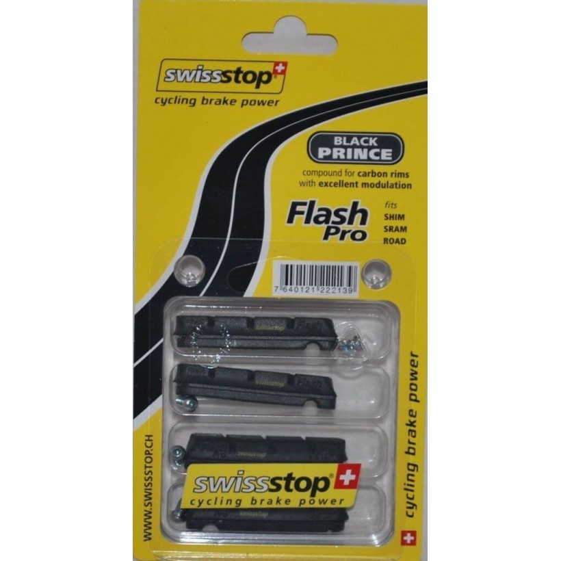 SwissStop Flash Carbon Brake Shoes - Black Prince Road