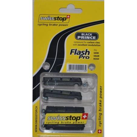 SwissStop Flash Carbon Brake Shoes - Black Prince Road