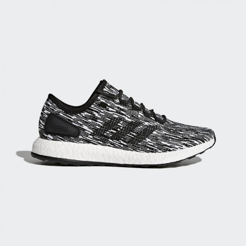 Adidas PureBoost. Black and white colorway.