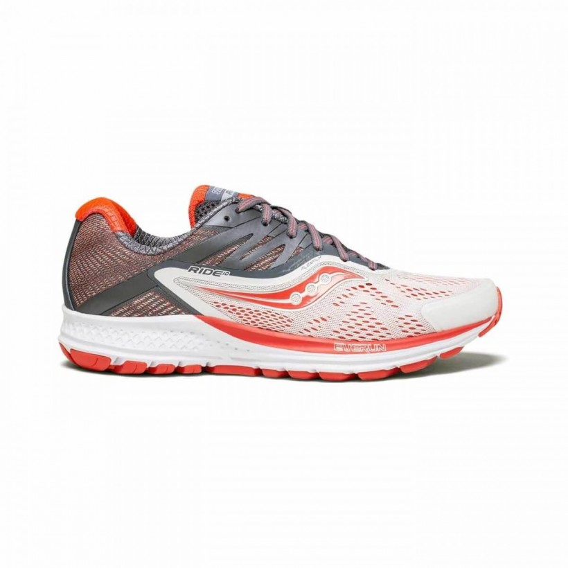 Saucony Ride 10 white and red Woman SS18 shoes