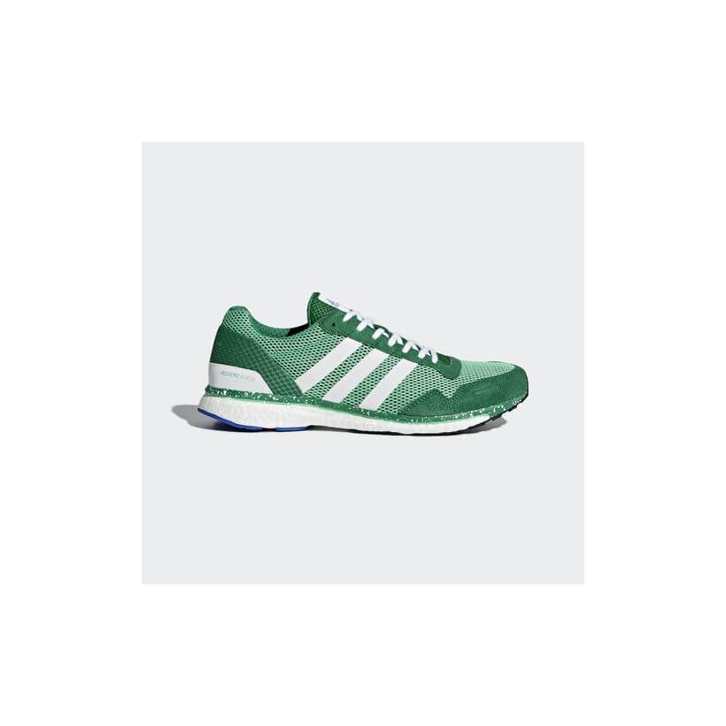 Chaussures Adidas Adizero Adios 3 Hommes Vert SS18 365Rider