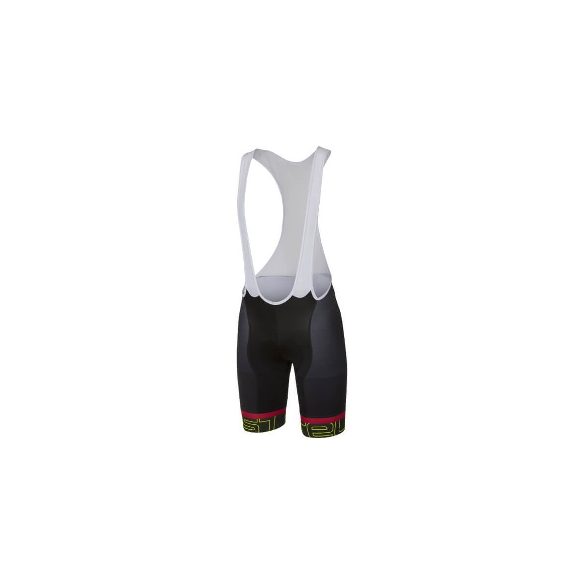 castelli volo bib shorts color black anthracite yellow