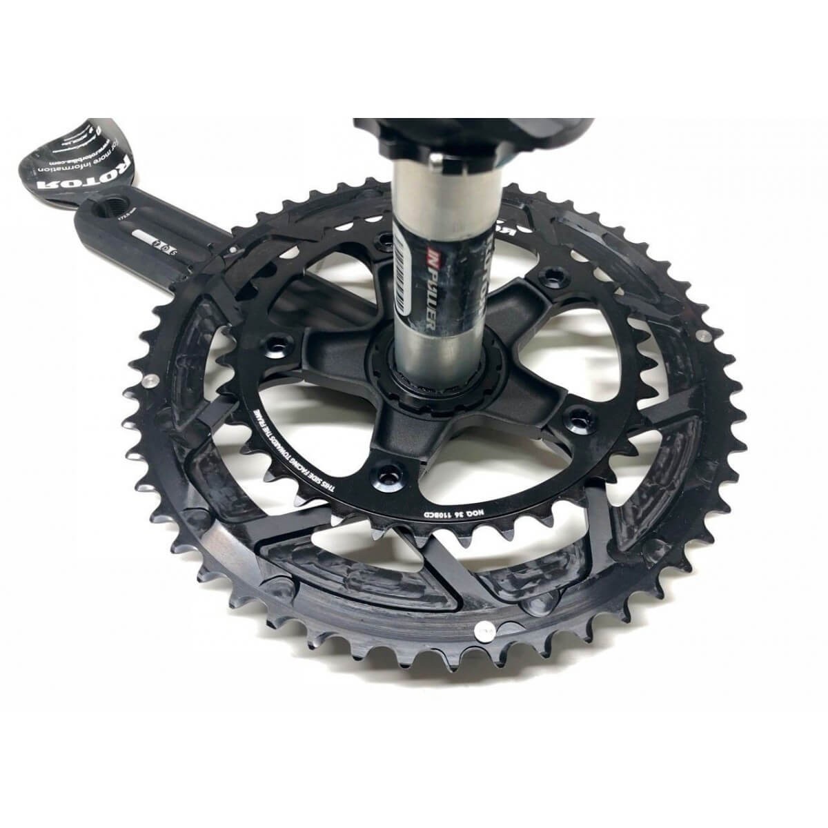 Rotor 3D30 INpower Crankset NoQ 52 36 Round Chainrings 365Rider