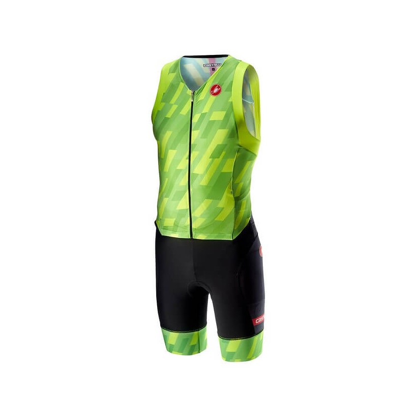 Trisuit sem mangas Castelli Integral San Remo. Verde Preto