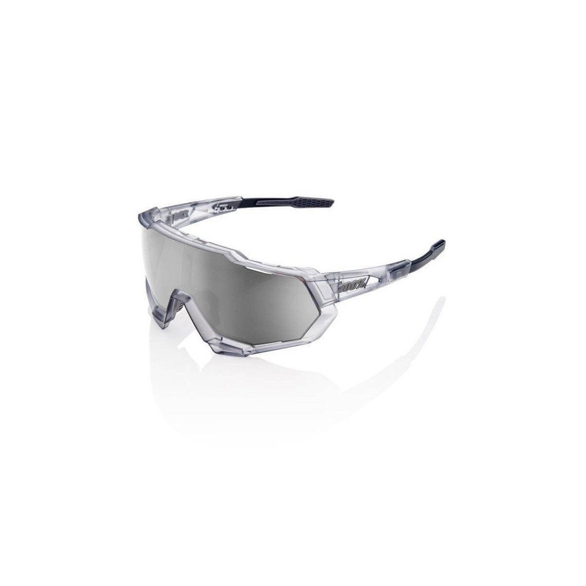 mit Gestell günstig Kaufen-Brille 100% Speedtrap Translucent grau Mirror Hyper Silver Linse. Brille 100% Speedtrap Translucent grau Mirror Hyper Silver Linse <![CDATA[Das in Kalifornien entworfene und in Italien hergestellte neue Modell hat einen futuristischen Stil, der mit versch