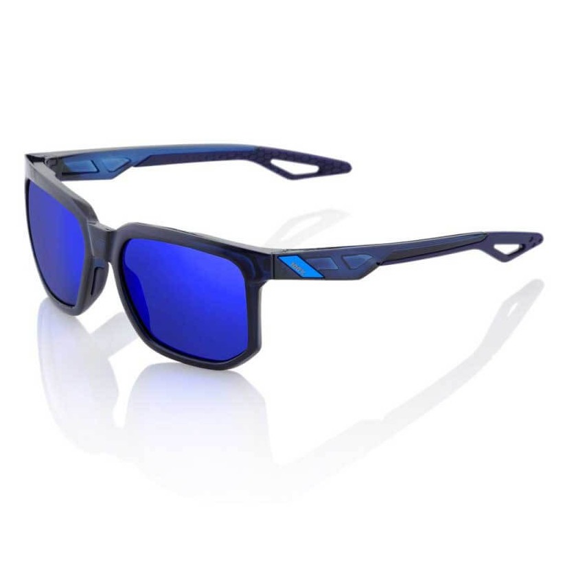 100% Centric translucent blue glasses with electric blue mirror lens