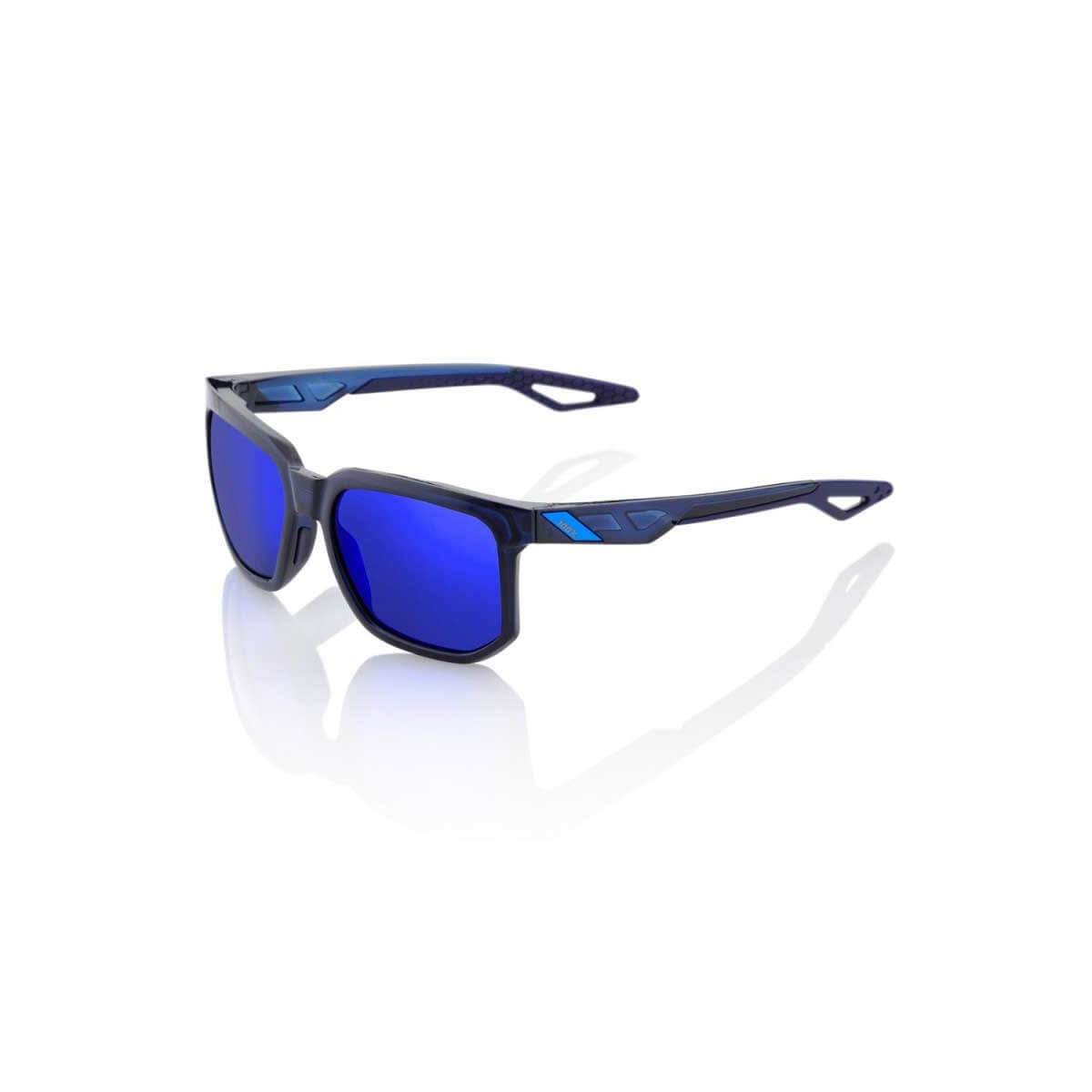 Image of 100% zentrische durchscheinende blaue Brille mit elektrischer blauer Spiegellinse